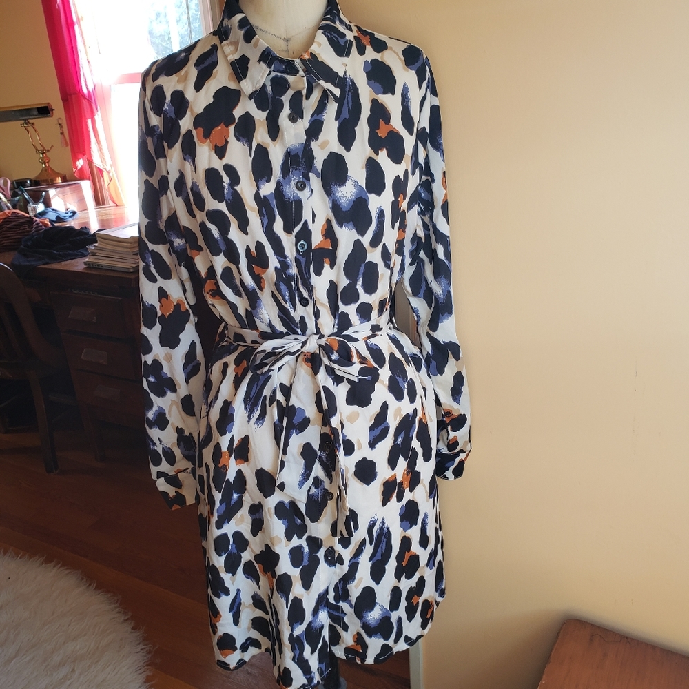 Cheetah print shirtdress